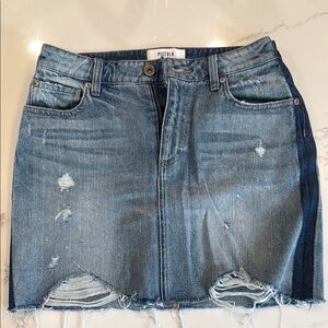 Pistola Distressed Denim Pencil Skirt